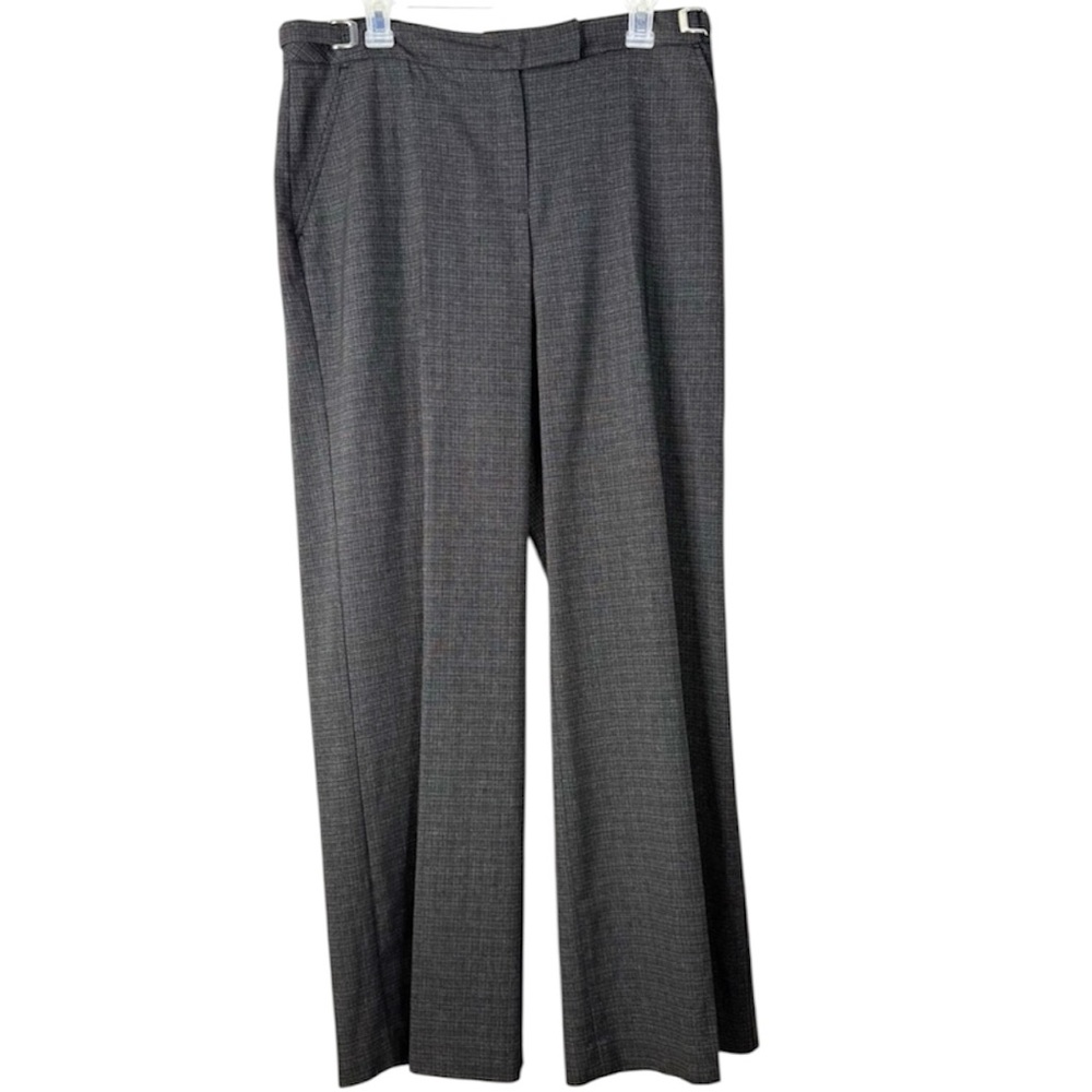 Cato Gray Plaid Dress Pants Women’s Size 12 Stretch Career Work Trouser Slacks
